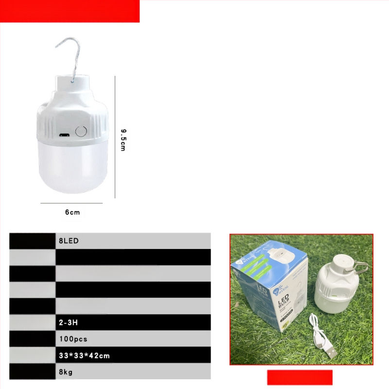 Saulės energija įkraunamas LED avarinis apšvietimas Naktinio turgaus mobiliojo prekystalio kempingo šviestuvas Lauko apšvietimas Pakabinamas šviestuvas Nuotolinio valdymo lemputė