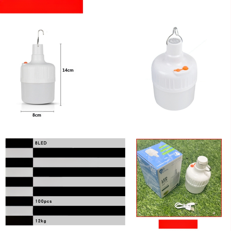 Saulės energija įkraunamas LED avarinis apšvietimas Naktinio turgaus mobiliojo prekystalio kempingo šviestuvas Lauko apšvietimas Pakabinamas šviestuvas Nuotolinio valdymo lemputė
