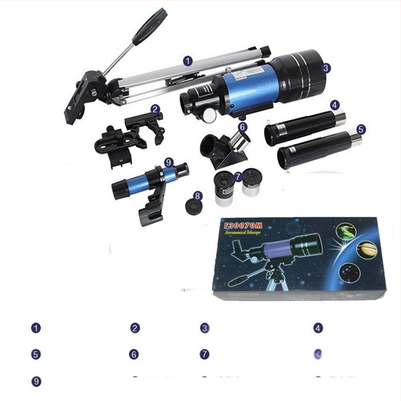 Piiriülene F30070M astronoomiline teleskoop koos tähejahipeegliga lastele Kuu vaatlemiseks, kõrglahutusega majapidamisteleskoop, hulgimüük