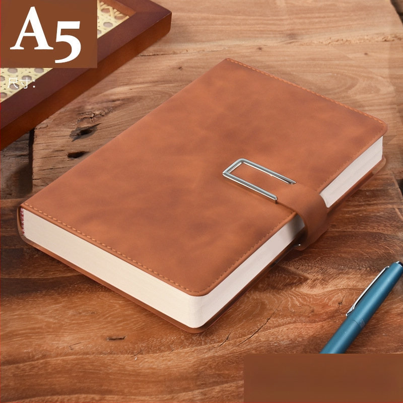 Σημειωματάριο από παχύ δέρμα με αγκράφα για επιχειρηματίες, απλούς φοιτητές, 5 βιβλία για συσκέψεις