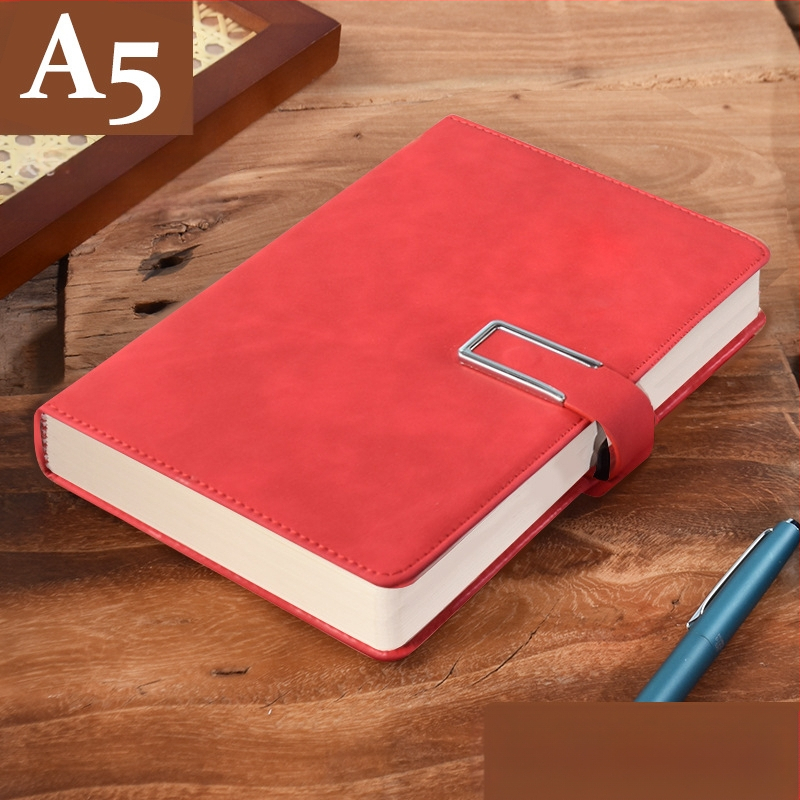 Σημειωματάριο από παχύ δέρμα με αγκράφα για επιχειρηματίες, απλούς φοιτητές, 5 βιβλία για συσκέψεις