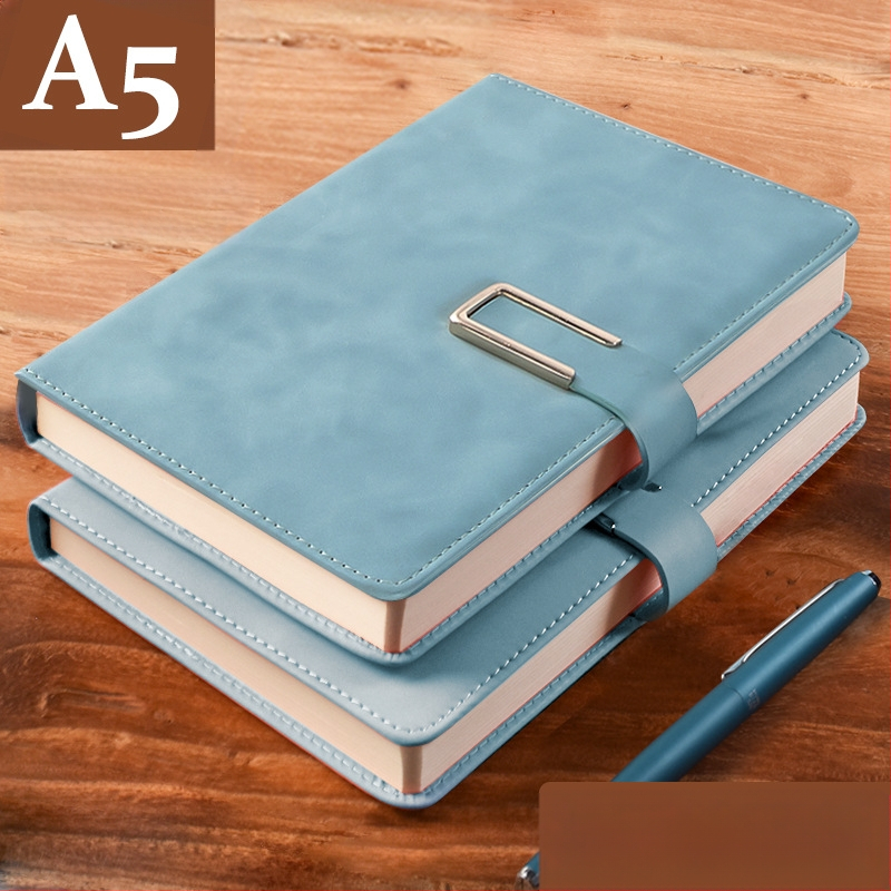 Σημειωματάριο από παχύ δέρμα με αγκράφα για επιχειρηματίες, απλούς φοιτητές, 5 βιβλία για συσκέψεις