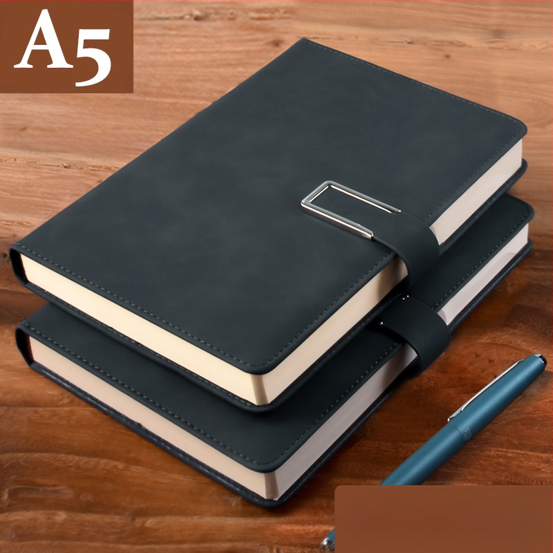 Σημειωματάριο από παχύ δέρμα με αγκράφα για επιχειρηματίες, απλούς φοιτητές, 5 βιβλία για συσκέψεις