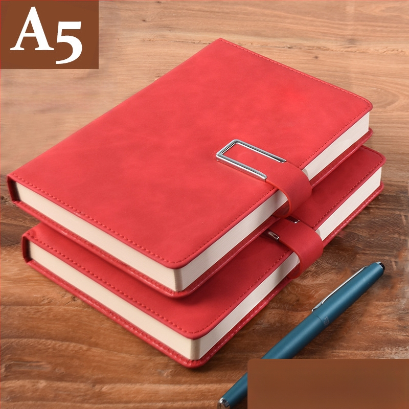 Σημειωματάριο από παχύ δέρμα με αγκράφα για επιχειρηματίες, απλούς φοιτητές, 5 βιβλία για συσκέψεις