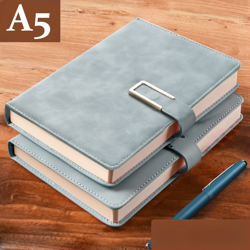 Σημειωματάριο από παχύ δέρμα με αγκράφα για επιχειρηματίες, απλούς φοιτητές, 5 βιβλία για συσκέψεις