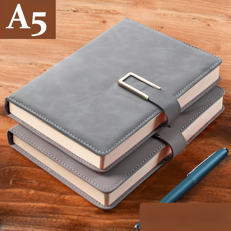 Σημειωματάριο από παχύ δέρμα με αγκράφα για επιχειρηματίες, απλούς φοιτητές, 5 βιβλία για συσκέψεις
