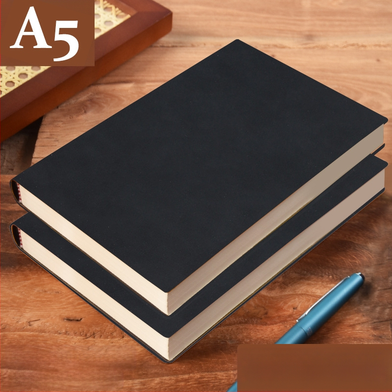 Σημειωματάριο από παχύ δέρμα με αγκράφα για επιχειρηματίες, απλούς φοιτητές, 5 βιβλία για συσκέψεις