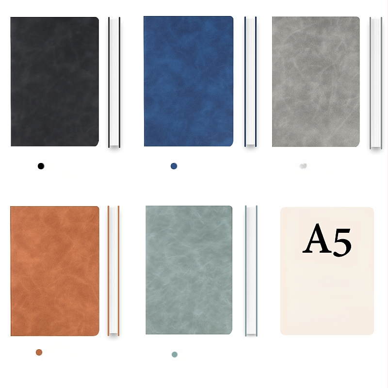 Σημειωματάριο από παχύ δέρμα με αγκράφα για επιχειρηματίες, απλούς φοιτητές, 5 βιβλία για συσκέψεις