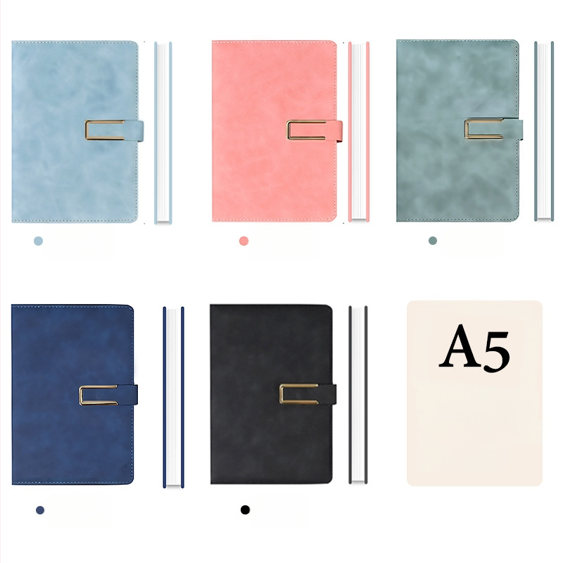 Σημειωματάριο από παχύ δέρμα με αγκράφα για επιχειρηματίες, απλούς φοιτητές, 5 βιβλία για συσκέψεις