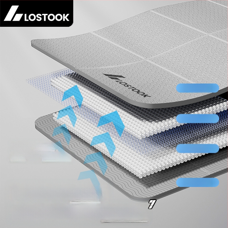 Сгъваема постелка за йога, неплъзгаща се, разширена, удебелена, фитнес постелка, домашна, тиха, разширена, удебелена, постелка за упражнения на едро