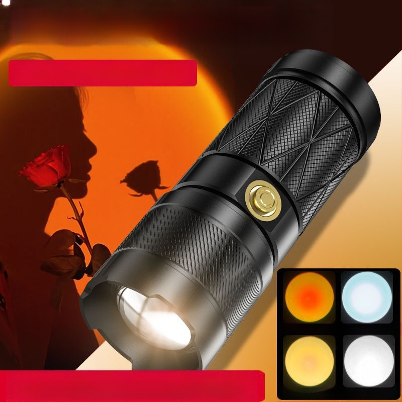 S-51 keturių šviesos šaltinių nešiojamas žibintuvėlis fotografijai su užpildančia šviesa, didmeninė prekyba nauju įkraunamu USB žibintuvėliu