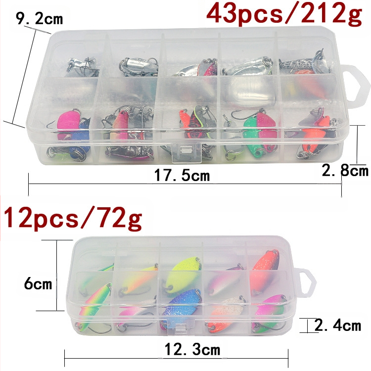 Hulgimüük 43/12 tükki metallist lusikakujulisi litreid, värvilised ühe konksuga hobuse suuga litrite komplekt laos