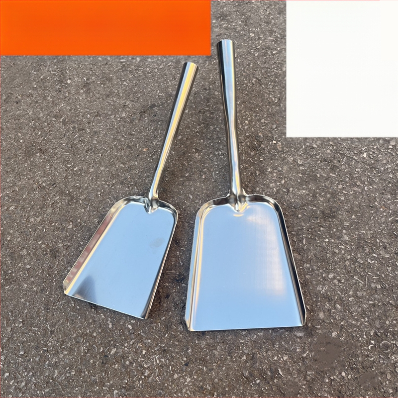 Nerūdijančio plieno sustorintas puodų kastuvas Senovinis ilga rankena Didelis ir mažas ugnies kastuvas Anglies kastuvas Buitinių šiukšlių valymo kastuvas Mūrininko kastuvas Pelenų traukimo kastuvas