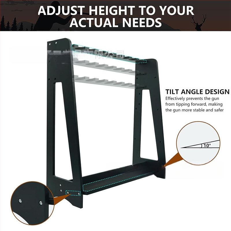 Medinis žaislinių ginklų stovas patalpai, pastatomas ant grindų, šaudyklos ginklų modelių priedų laikymo stovas, daugiasluoksnis įrangos surinkimo stovas