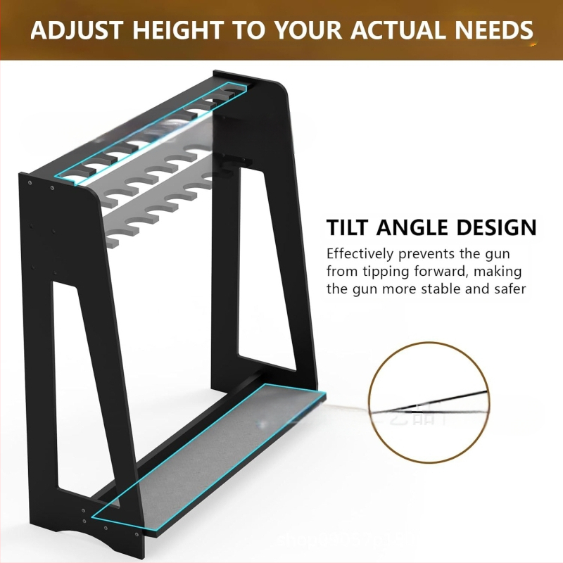 Medinis žaislinių ginklų stovas patalpai, pastatomas ant grindų, šaudyklos ginklų modelių priedų laikymo stovas, daugiasluoksnis įrangos surinkimo stovas
