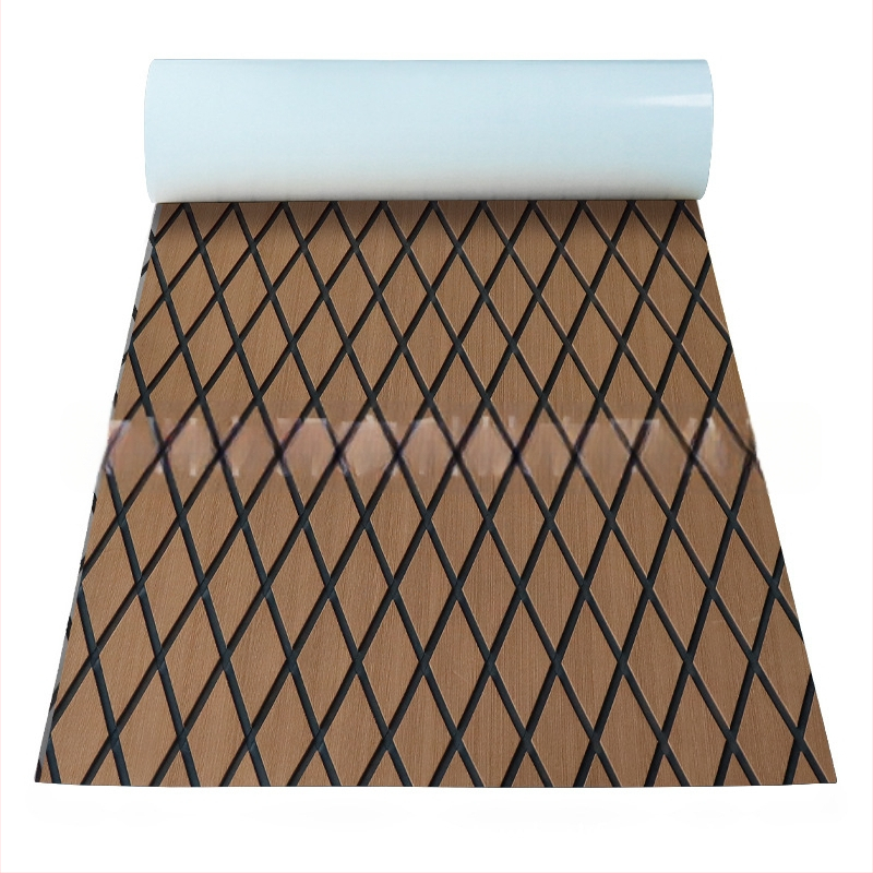 Jahtas pretslīdes grīdas airu dēlis, pretslīdes aizsargpēdu paliktnis, kajaku piederumi, romba tīkkoka jūras EVA grīdas paklājiņš