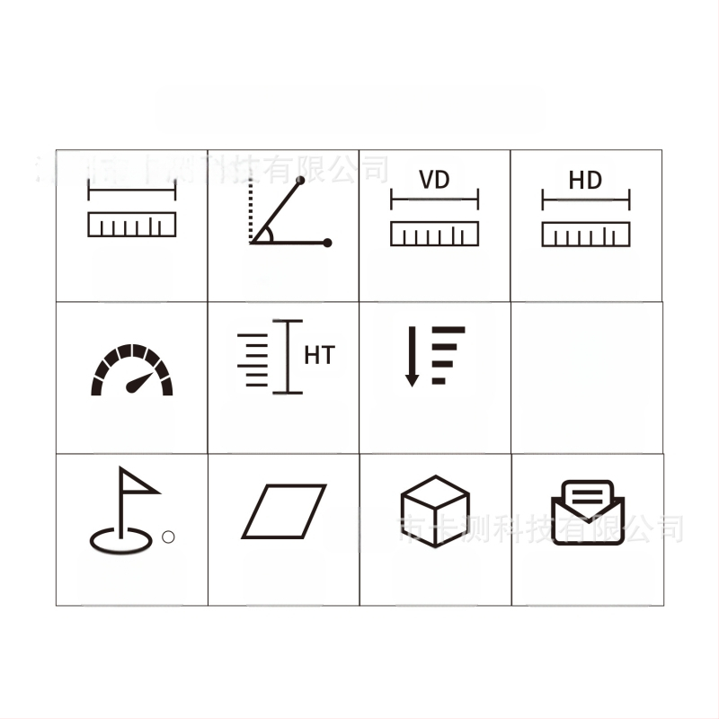 Uzlādējams teleskops Lāzera tālmērs Skārienekrāns Sānu ekrāns Balss paziņojums Golfa laukums Skaļums Daudzfunkcionāls