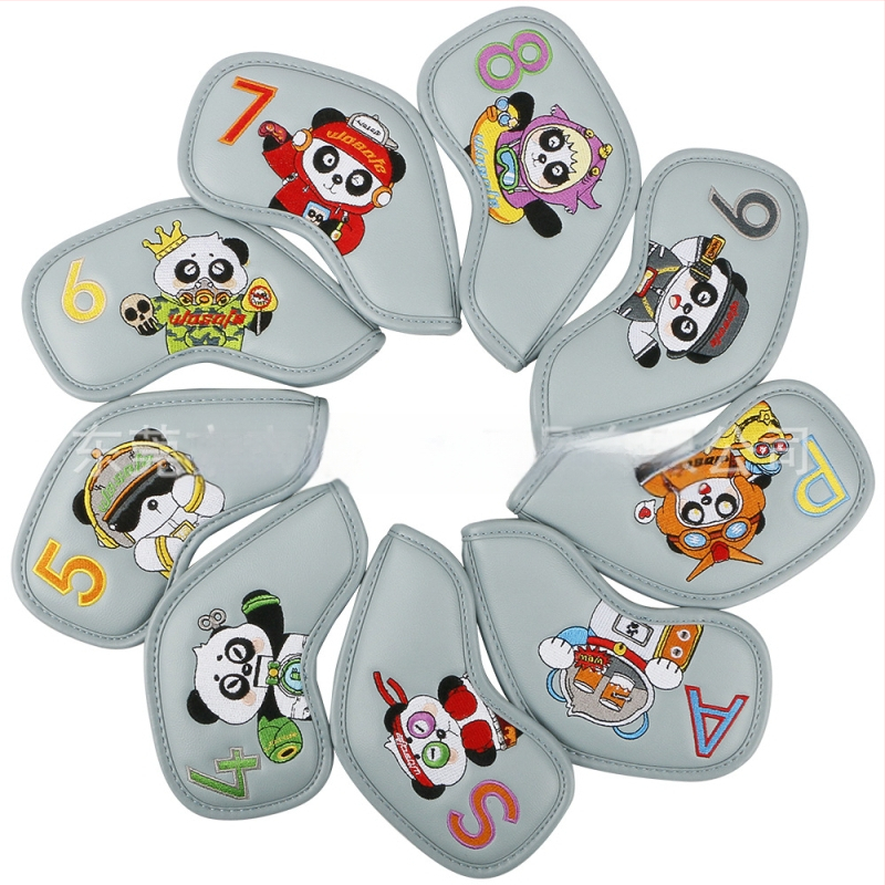 Forrásgyári golf fejfedő, határokon átnyúló közvetlen szállítás, mini panda mintás golfvas fejfedő