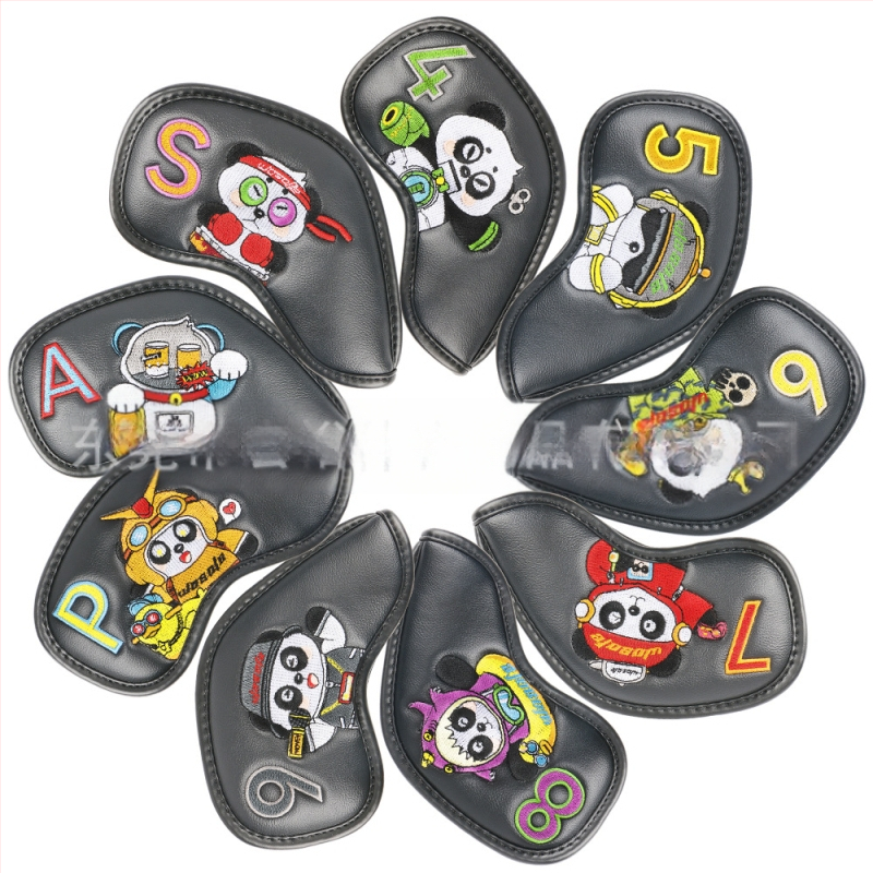 Forrásgyári golf fejfedő, határokon átnyúló közvetlen szállítás, mini panda mintás golfvas fejfedő