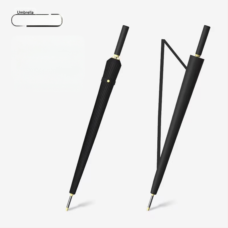 24 csontos esernyő automata esernyő nagy, túlméretezett gyári nagykereskedelmi egyenes hosszú nyelű esernyő napsütéses és esős kettős felhasználású logóval