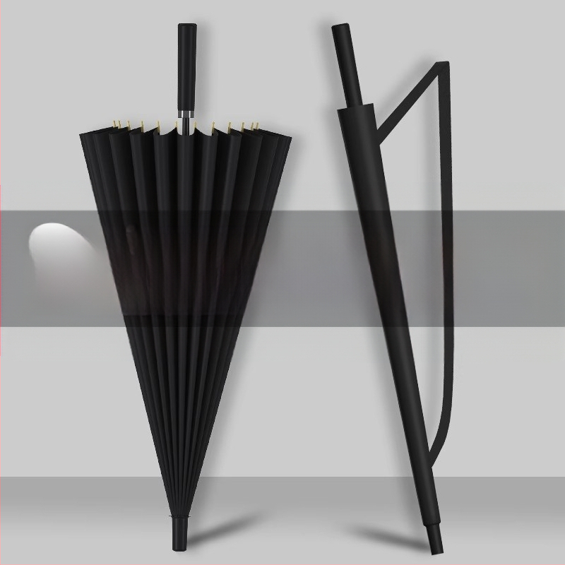 24 csontos esernyő automata esernyő nagy, túlméretezett gyári nagykereskedelmi egyenes hosszú nyelű esernyő napsütéses és esős kettős felhasználású logóval