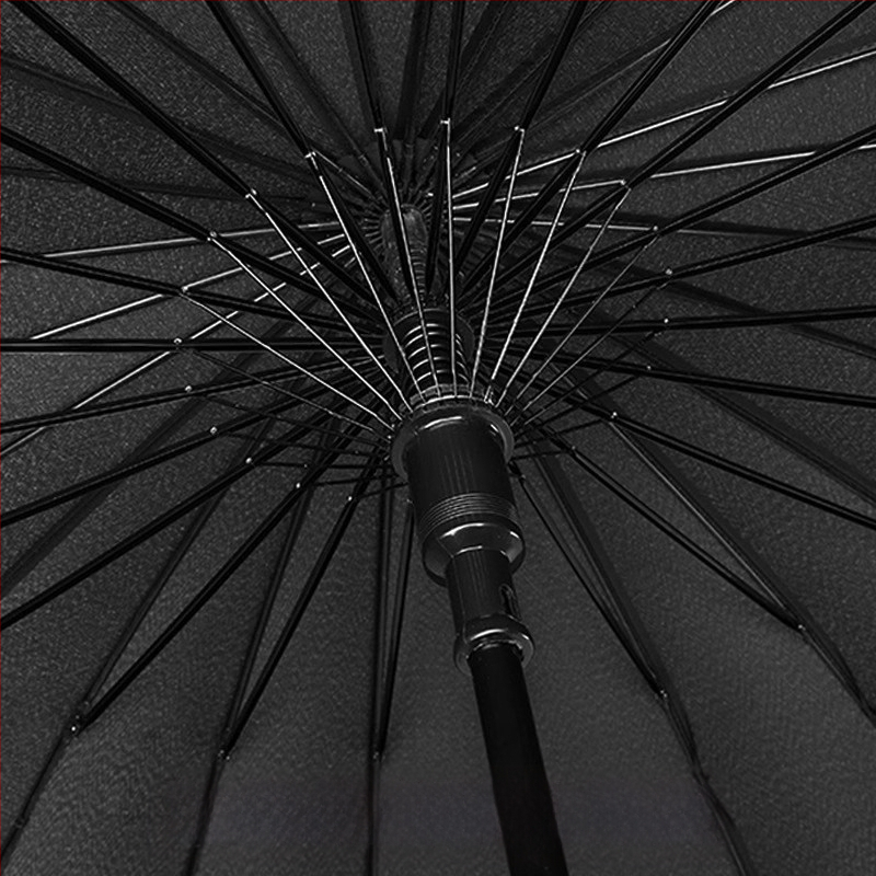 24 csontos esernyő automata esernyő nagy, túlméretezett gyári nagykereskedelmi egyenes hosszú nyelű esernyő napsütéses és esős kettős felhasználású logóval