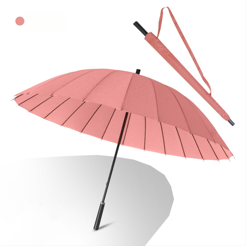 24 csontos esernyő automata esernyő nagy, túlméretezett gyári nagykereskedelmi egyenes hosszú nyelű esernyő napsütéses és esős kettős felhasználású logóval