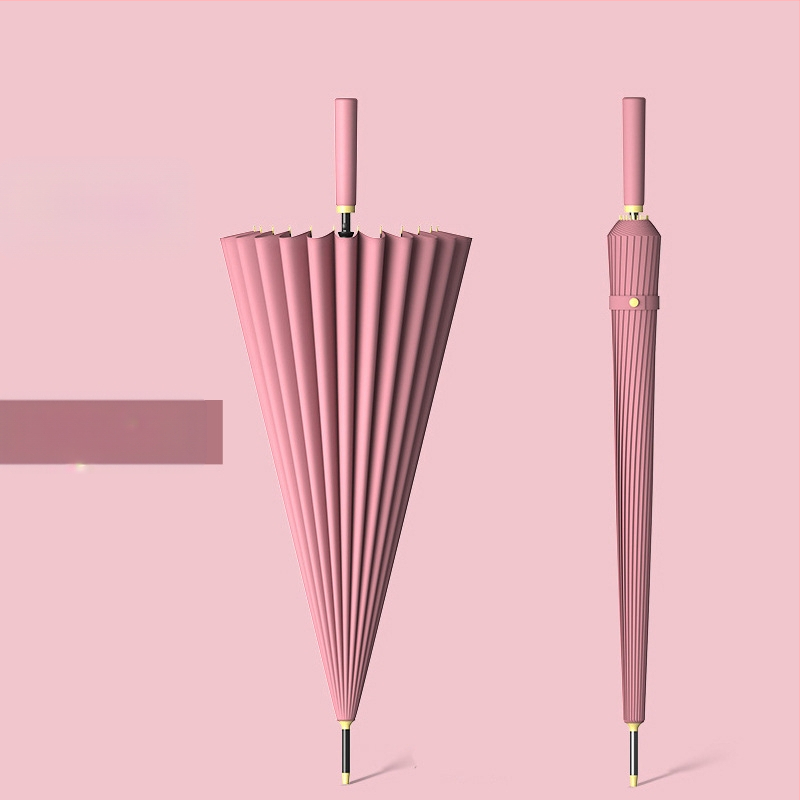 24 csontos esernyő automata esernyő nagy, túlméretezett gyári nagykereskedelmi egyenes hosszú nyelű esernyő napsütéses és esős kettős felhasználású logóval