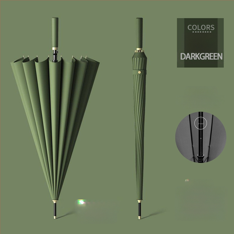 24 csontos esernyő automata esernyő nagy, túlméretezett gyári nagykereskedelmi egyenes hosszú nyelű esernyő napsütéses és esős kettős felhasználású logóval