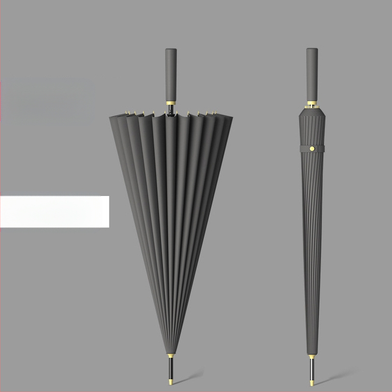 24 csontos esernyő automata esernyő nagy, túlméretezett gyári nagykereskedelmi egyenes hosszú nyelű esernyő napsütéses és esős kettős felhasználású logóval