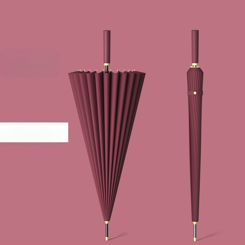 24 csontos esernyő automata esernyő nagy, túlméretezett gyári nagykereskedelmi egyenes hosszú nyelű esernyő napsütéses és esős kettős felhasználású logóval