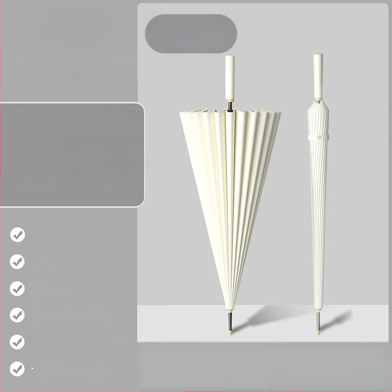 24 csontos esernyő automata esernyő nagy, túlméretezett gyári nagykereskedelmi egyenes hosszú nyelű esernyő napsütéses és esős kettős felhasználású logóval