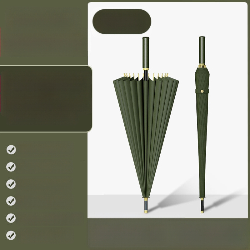 24 csontos esernyő automata esernyő nagy, túlméretezett gyári nagykereskedelmi egyenes hosszú nyelű esernyő napsütéses és esős kettős felhasználású logóval