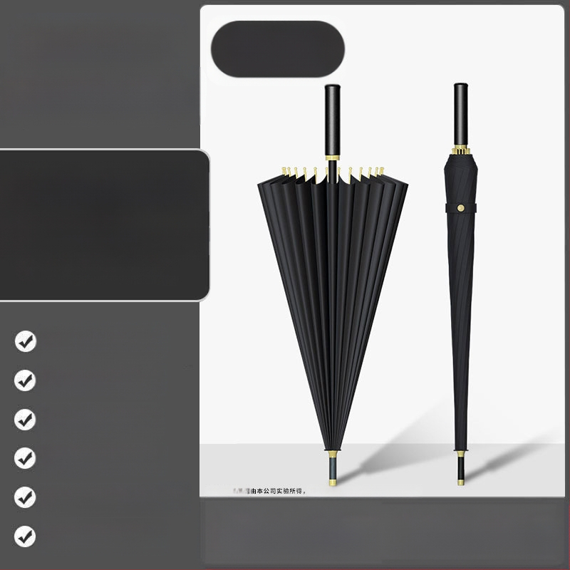 24 csontos esernyő automata esernyő nagy, túlméretezett gyári nagykereskedelmi egyenes hosszú nyelű esernyő napsütéses és esős kettős felhasználású logóval