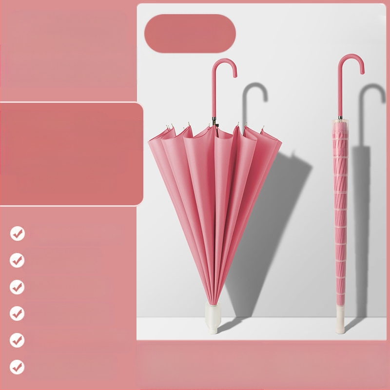 24 csontos esernyő automata esernyő nagy, túlméretezett gyári nagykereskedelmi egyenes hosszú nyelű esernyő napsütéses és esős kettős felhasználású logóval