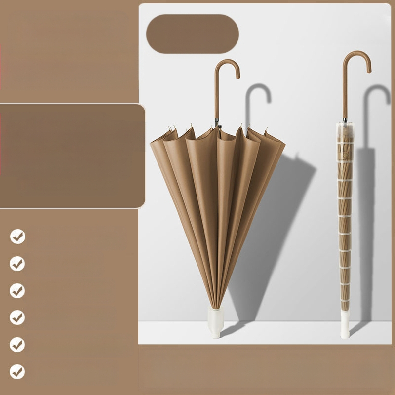 24 csontos esernyő automata esernyő nagy, túlméretezett gyári nagykereskedelmi egyenes hosszú nyelű esernyő napsütéses és esős kettős felhasználású logóval