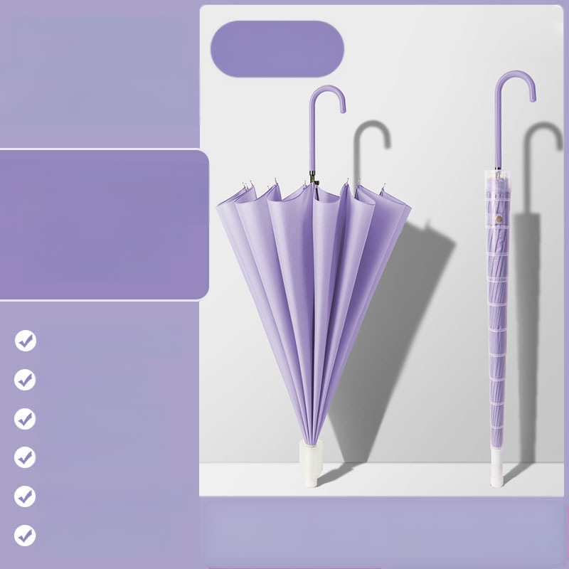 24 csontos esernyő automata esernyő nagy, túlméretezett gyári nagykereskedelmi egyenes hosszú nyelű esernyő napsütéses és esős kettős felhasználású logóval