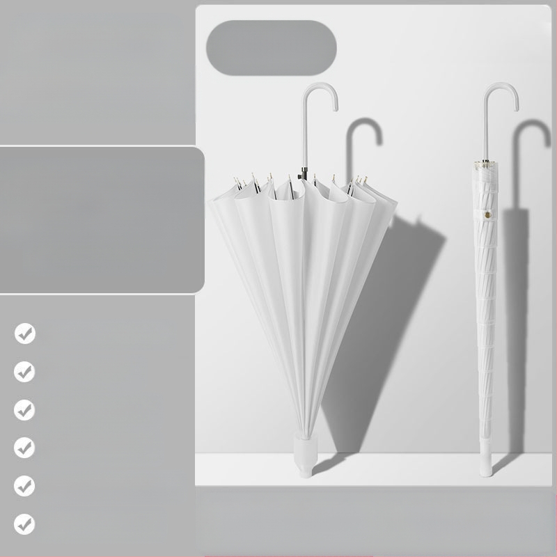 24 csontos esernyő automata esernyő nagy, túlméretezett gyári nagykereskedelmi egyenes hosszú nyelű esernyő napsütéses és esős kettős felhasználású logóval