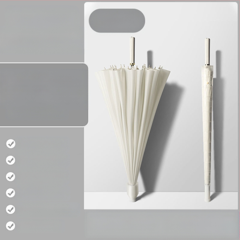 24 csontos esernyő automata esernyő nagy, túlméretezett gyári nagykereskedelmi egyenes hosszú nyelű esernyő napsütéses és esős kettős felhasználású logóval