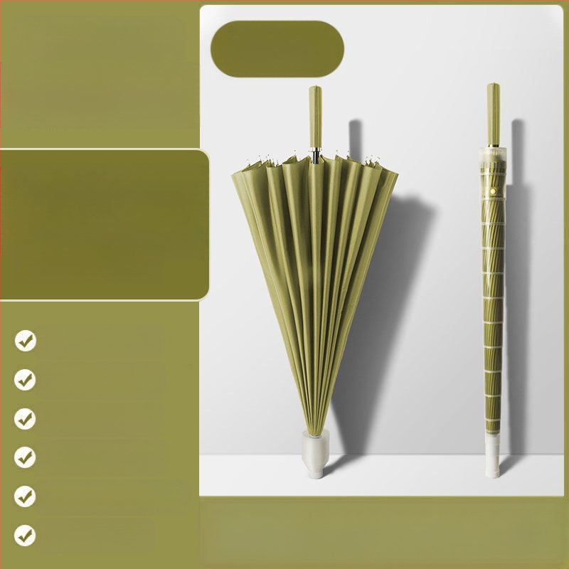 24 csontos esernyő automata esernyő nagy, túlméretezett gyári nagykereskedelmi egyenes hosszú nyelű esernyő napsütéses és esős kettős felhasználású logóval