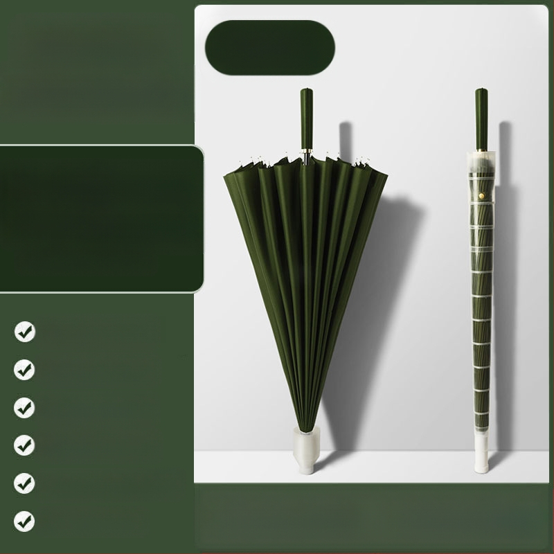 24 csontos esernyő automata esernyő nagy, túlméretezett gyári nagykereskedelmi egyenes hosszú nyelű esernyő napsütéses és esős kettős felhasználású logóval