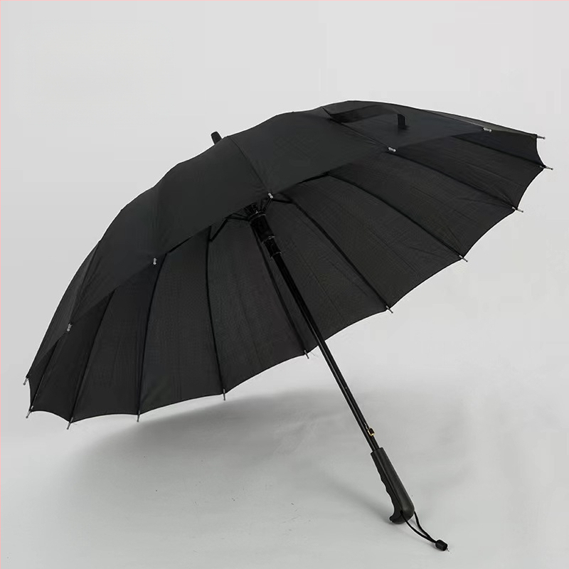 24 csontos esernyő automata esernyő nagy, túlméretezett gyári nagykereskedelmi egyenes hosszú nyelű esernyő napsütéses és esős kettős felhasználású logóval