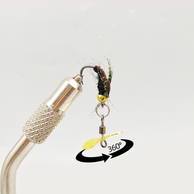 Propelerio blizgučiai Kung Fu muselės modifikacijai, muselės kablys, propelerio blizgučiai iš kompozito, 8 žiedų, mikromedžiagos „Luya“