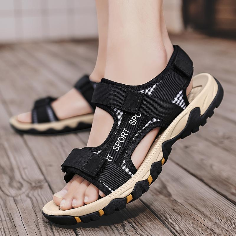 Férfi cipők Cross Border plus size 45 Kivágott Ékszíjas Tépőzáras Szandálok Férfi platform Vászon Strandcipő