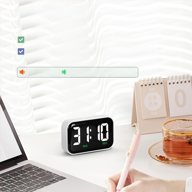 Laikmatis mokymuisi, skirtas LED elektroniniam vaikams, žadintuvas, chronometras, dvigubos paskirties apverstas virtuvės priminimas, didelis ekranas