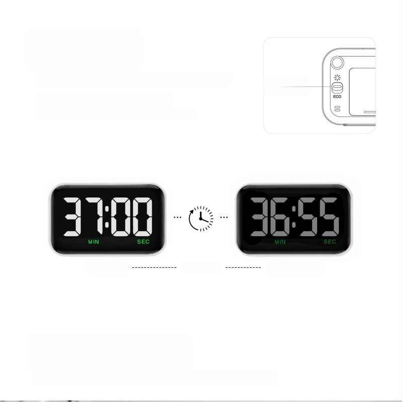 Laikmatis mokymuisi, skirtas LED elektroniniam vaikams, žadintuvas, chronometras, dvigubos paskirties apverstas virtuvės priminimas, didelis ekranas