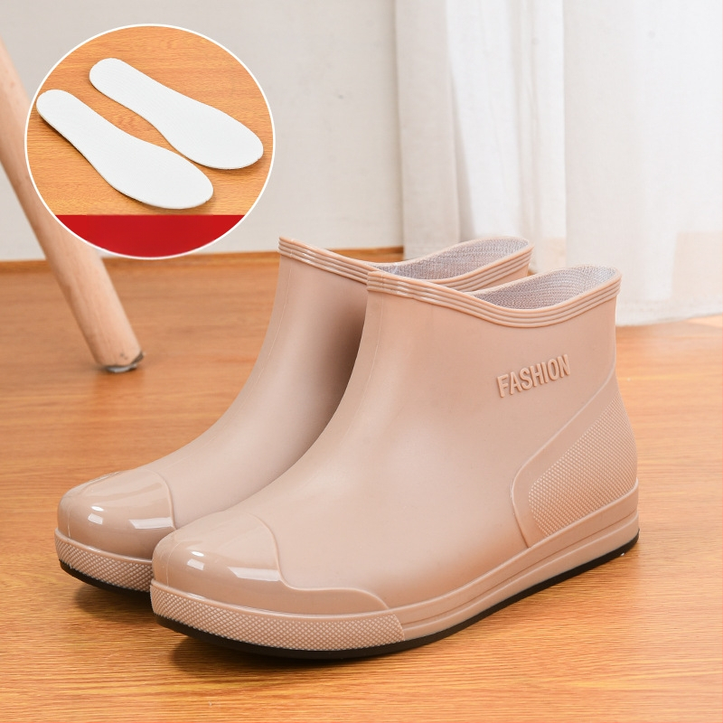 Madingi moteriški guminiai batai, trumpi vamzdeliai, šilti, neslystantys, vandeniui atsparūs batai, virtuvės, automobilių plovimo, darbo guminiai batai