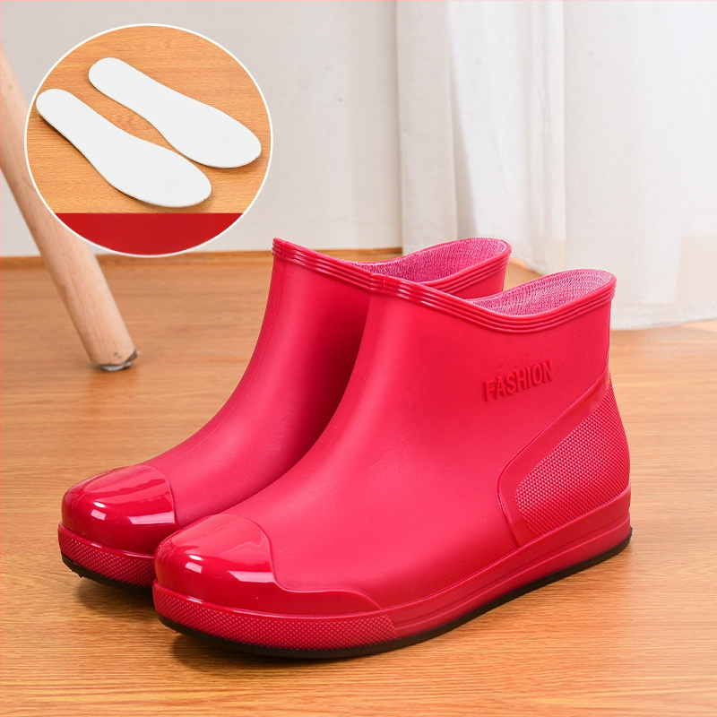 Madingi moteriški guminiai batai, trumpi vamzdeliai, šilti, neslystantys, vandeniui atsparūs batai, virtuvės, automobilių plovimo, darbo guminiai batai