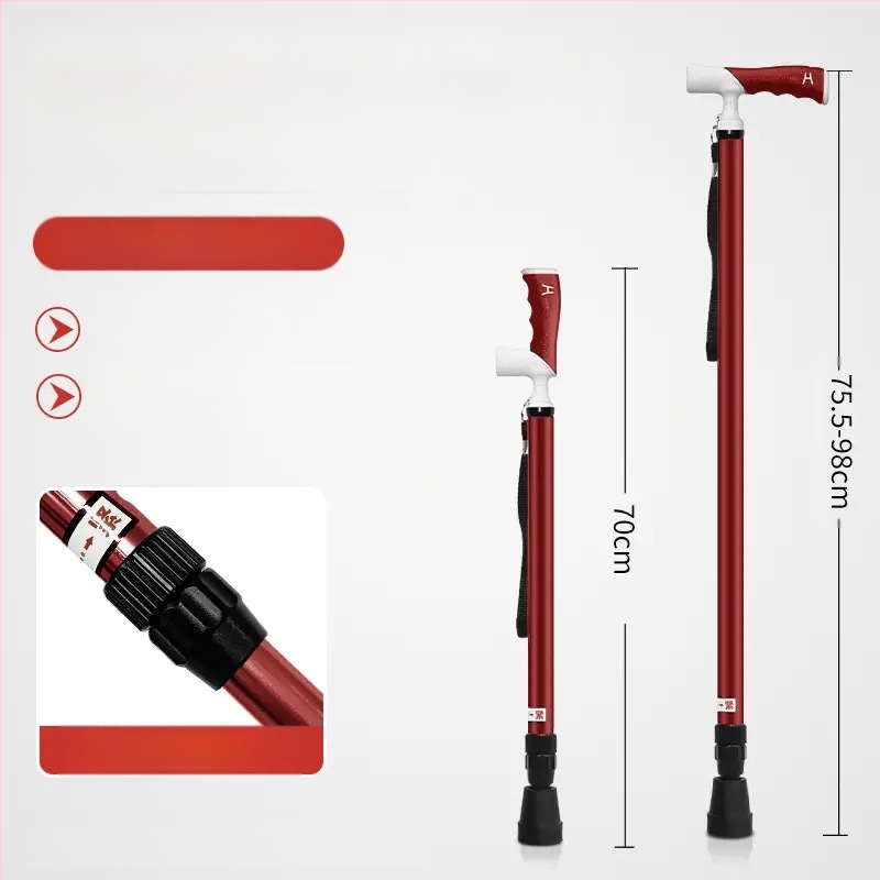 Itin lengvas nešiojamas teleskopinis ramentas, neslystantis medicininis ramentas, reguliuojamas dvigubos paskirties alpinizmo lazda pagyvenusiems žmonėms