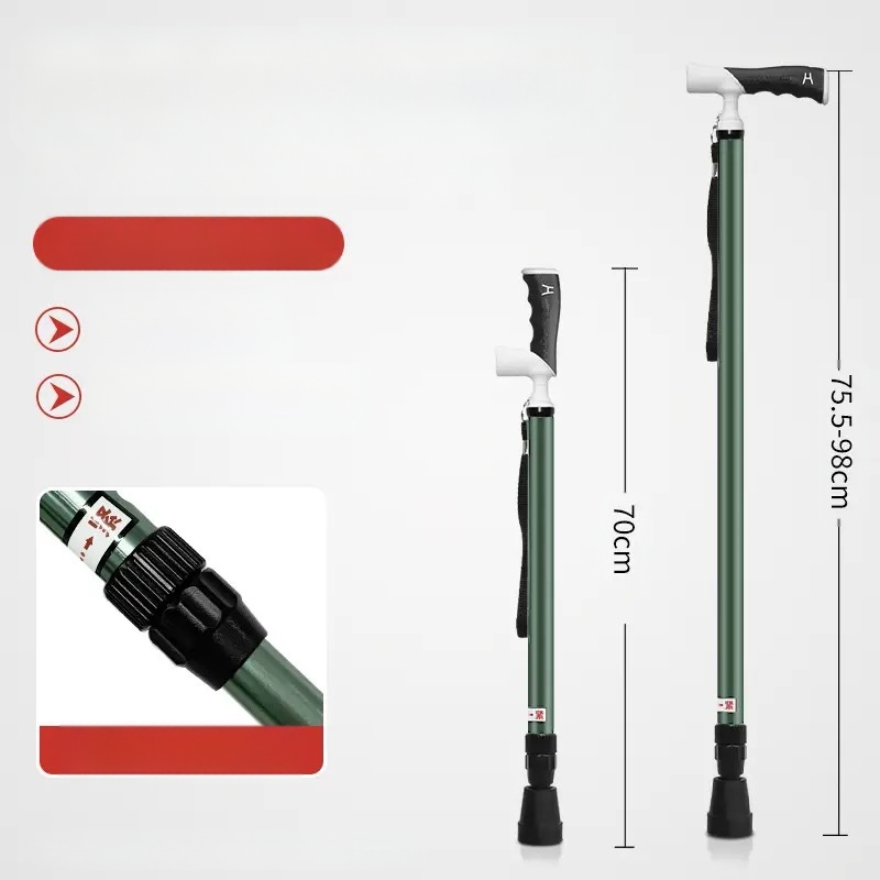 Itin lengvas nešiojamas teleskopinis ramentas, neslystantis medicininis ramentas, reguliuojamas dvigubos paskirties alpinizmo lazda pagyvenusiems žmonėms